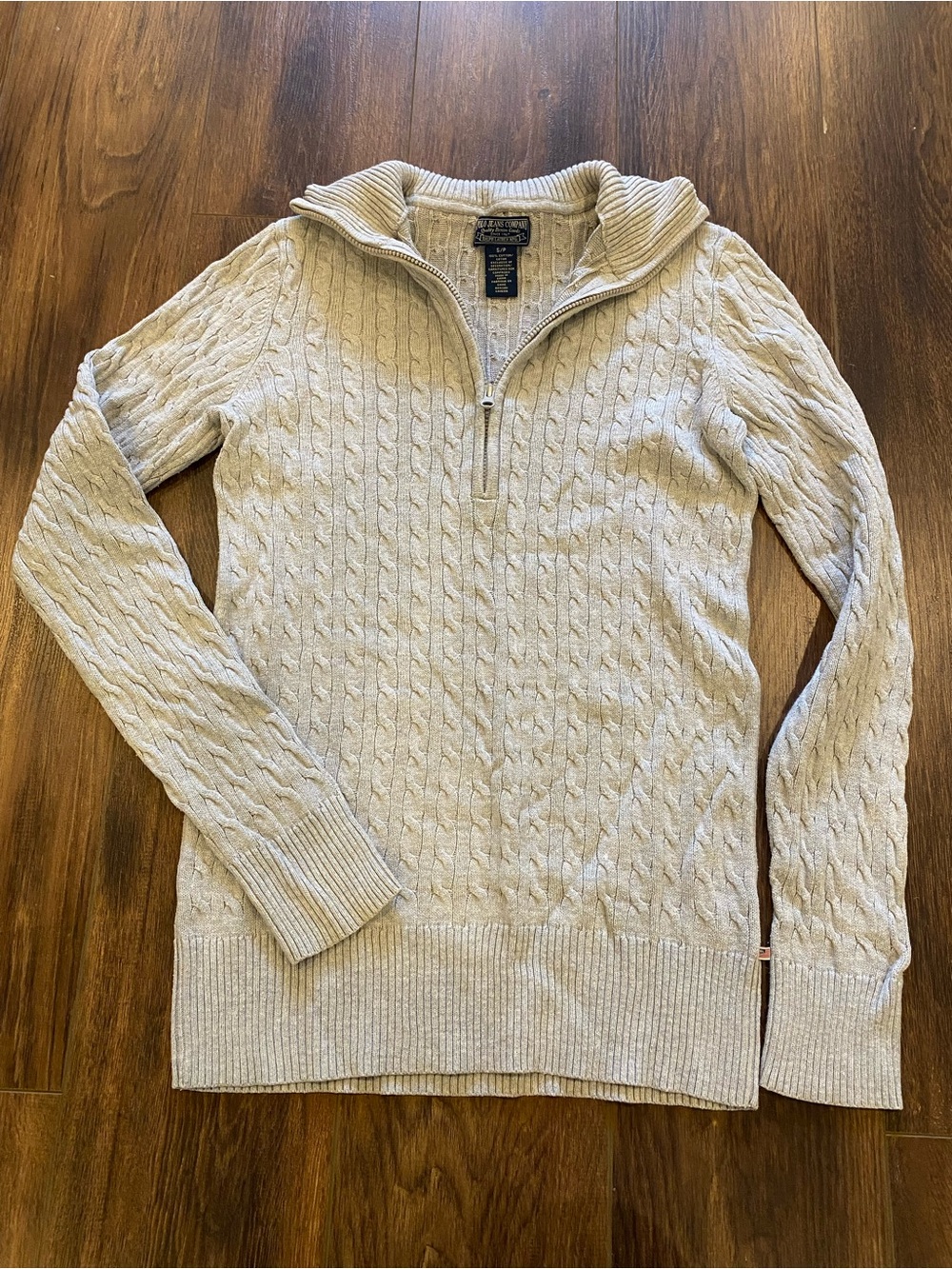 Vintage Ralph Lauren Polo Jeans cable knit sweater size small grey cotton